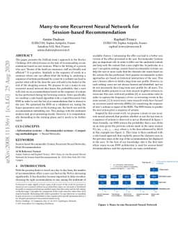 Many-to-one Recurrent Neural Network for Session-based Recommendation