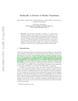 Medley2K: A Dataset of Medley Transitions