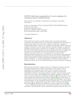 ANGUS: Real-time manipulation of vocal roughness for emotional speech
  transformations