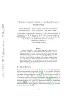 Photonic reservoir computer based on frequency multiplexing