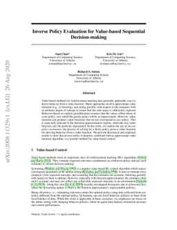 Inverse Policy Evaluation for Value-based Sequential Decision-making