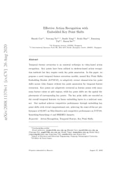 Effective Action Recognition with Embedded Key Point Shifts