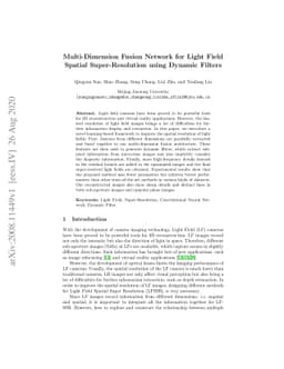 Multi-Dimension Fusion Network for Light Field Spatial Super-Resolution
  using Dynamic Filters