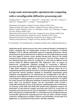 Large-scale neuromorphic optoelectronic computing with a reconfigurable
  diffractive processing unit