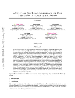 A Multitask Deep Learning Approach for User Depression Detection on Sina
  Weibo