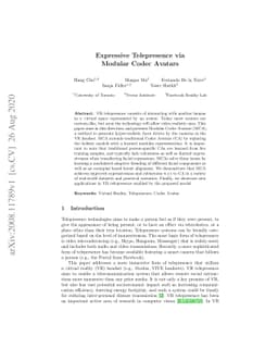 Expressive Telepresence via Modular Codec Avatars