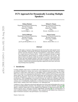 FCN Approach for Dynamically Locating Multiple Speakers