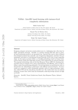 NASirt: AutoML based learning with instance-level complexity information