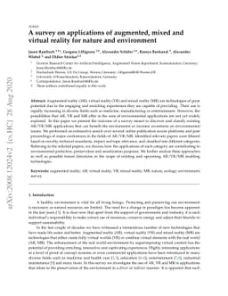 A survey on applications of augmented, mixed and virtual reality for
  nature and environment