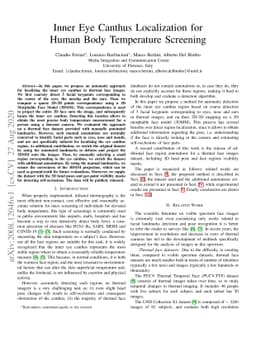Inner Eye Canthus Localization for Human Body Temperature Screening