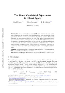 The linear conditional expectation in Hilbert space