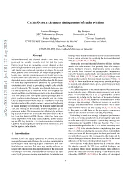 CACHE SNIPER : Accurate timing control of cache evictions