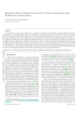 Biomechanic Posture Stabilisation via Iterative Training of Multi-policy
  Deep Reinforcement Learning Agents