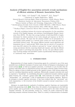 Analysis of English free association network reveals mechanisms of
  efficient solution of Remote Association Tests