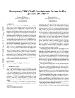 Repurposing TREC-COVID Annotations to Answer the Key Questions of
  CORD-19
