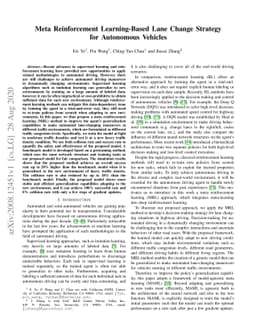 Meta Reinforcement Learning-Based Lane Change Strategy for Autonomous
  Vehicles