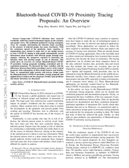 Bluetooth-based COVID-19 Proximity Tracing Proposals: An Overview