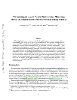 Pre-training of Graph Neural Network for Modeling Effects of Mutations
  on Protein-Protein Binding Affinity