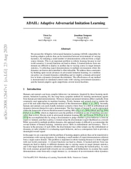 ADAIL: Adaptive Adversarial Imitation Learning
