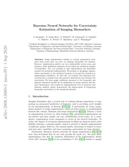 Bayesian Neural Networks for Uncertainty Estimation of Imaging
  Biomarkers