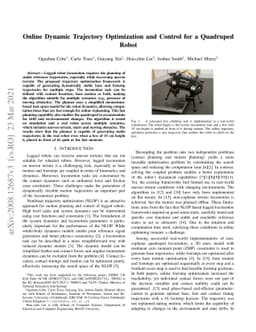 Online Dynamic Trajectory Optimization and Control for a Quadruped Robot