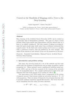 Control on the Manifolds of Mappings with a View to the Deep Learning