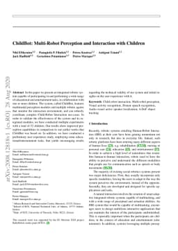 ChildBot: Multi-Robot Perception and Interaction with Children