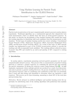 Using Machine Learning for Particle Track Identification in the CLAS12
  Detector