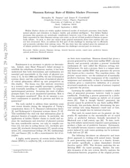 Shannon Entropy Rate of Hidden Markov Processes