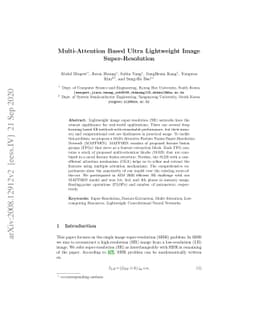 Multi-Attention Based Ultra Lightweight Image Super-Resolution