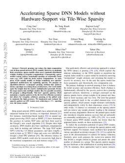 Accelerating Sparse DNN Models without Hardware-Support via Tile-Wise
  Sparsity