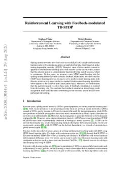 Reinforcement Learning with Feedback-modulated TD-STDP