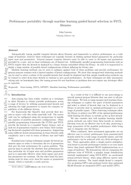 Performance portability through machine learning guided kernel selection
  in SYCL libraries