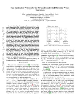 Data Sanitisation Protocols for the Privacy Funnel with Differential
  Privacy Guarantees