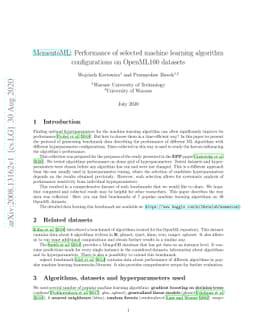 MementoML: Performance of selected machine learning algorithm
  configurations on OpenML100 datasets