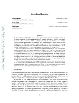 Active Local Learning