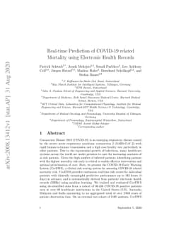 Real-time Prediction of COVID-19 related Mortality using Electronic
  Health Records
