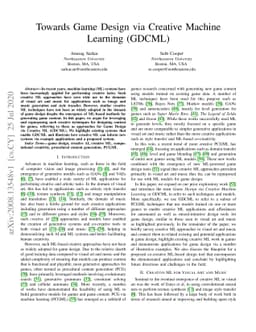 Towards Game Design via Creative Machine Learning (GDCML)