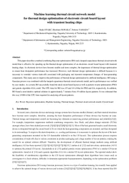Machine learning thermal circuit network model for thermal design
  optimization of electronic circuit board layout with transient heating chips