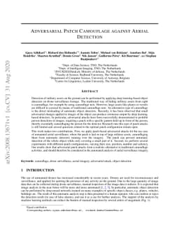 Adversarial Patch Camouflage against Aerial Detection