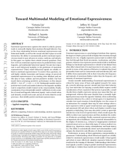 Toward Multimodal Modeling of Emotional Expressiveness
