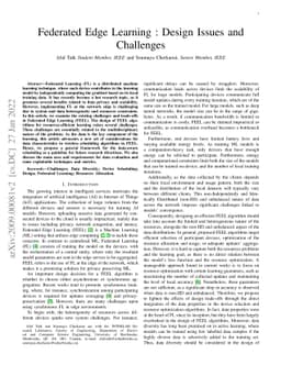 Federated Edge Learning : Design Issues and Challenges