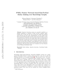 PNEL: Pointer Network based End-To-End Entity Linking over Knowledge
  Graphs