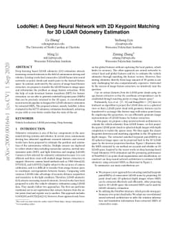 LodoNet: A Deep Neural Network with 2D Keypoint Matchingfor 3D LiDAR
  Odometry Estimation
