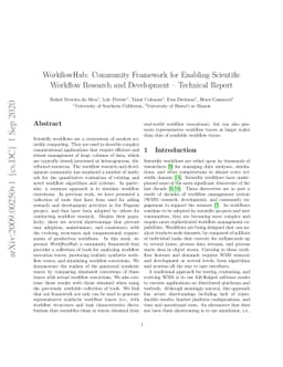 WorkflowHub: Community Framework for Enabling Scientific Workflow
  Research and Development -- Technical Report
