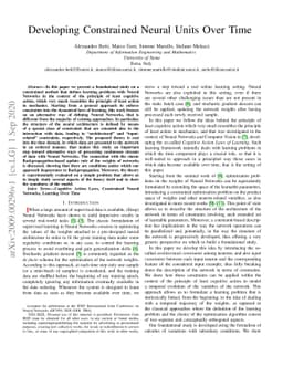 Developing Constrained Neural Units Over Time