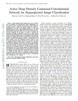 Active Deep Densely Connected Convolutional Network for Hyperspectral
  Image Classification