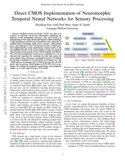 Direct CMOS Implementation of Neuromorphic Temporal Neural Networks for
  Sensory Processing