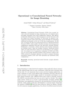 Operational vs Convolutional Neural Networks for Image Denoising