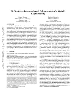 ALEX: Active Learning based Enhancement of a Model's Explainability